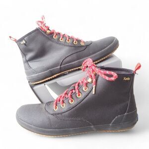 Keds Scout Splash Canvas Waterproof Sneaker Boots WF58419 Black Women's 8.5